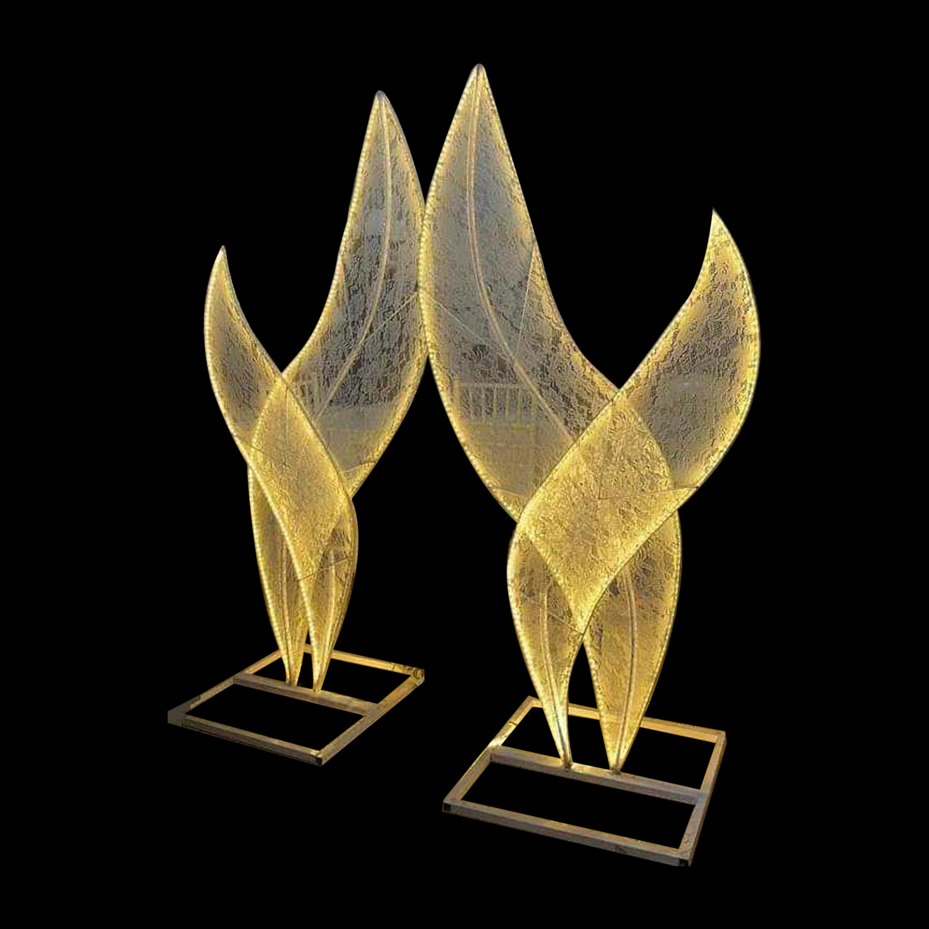 Net Cloth LED 2 Leaf Stand Yellow Color LED