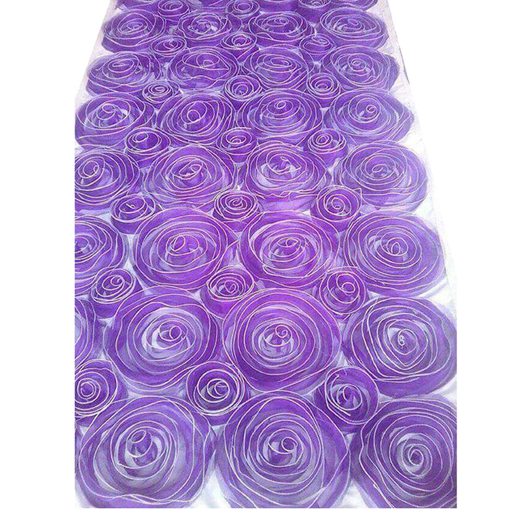 NET CLOTH ROSE FLOWERS PANEL PURPLE COLOUR