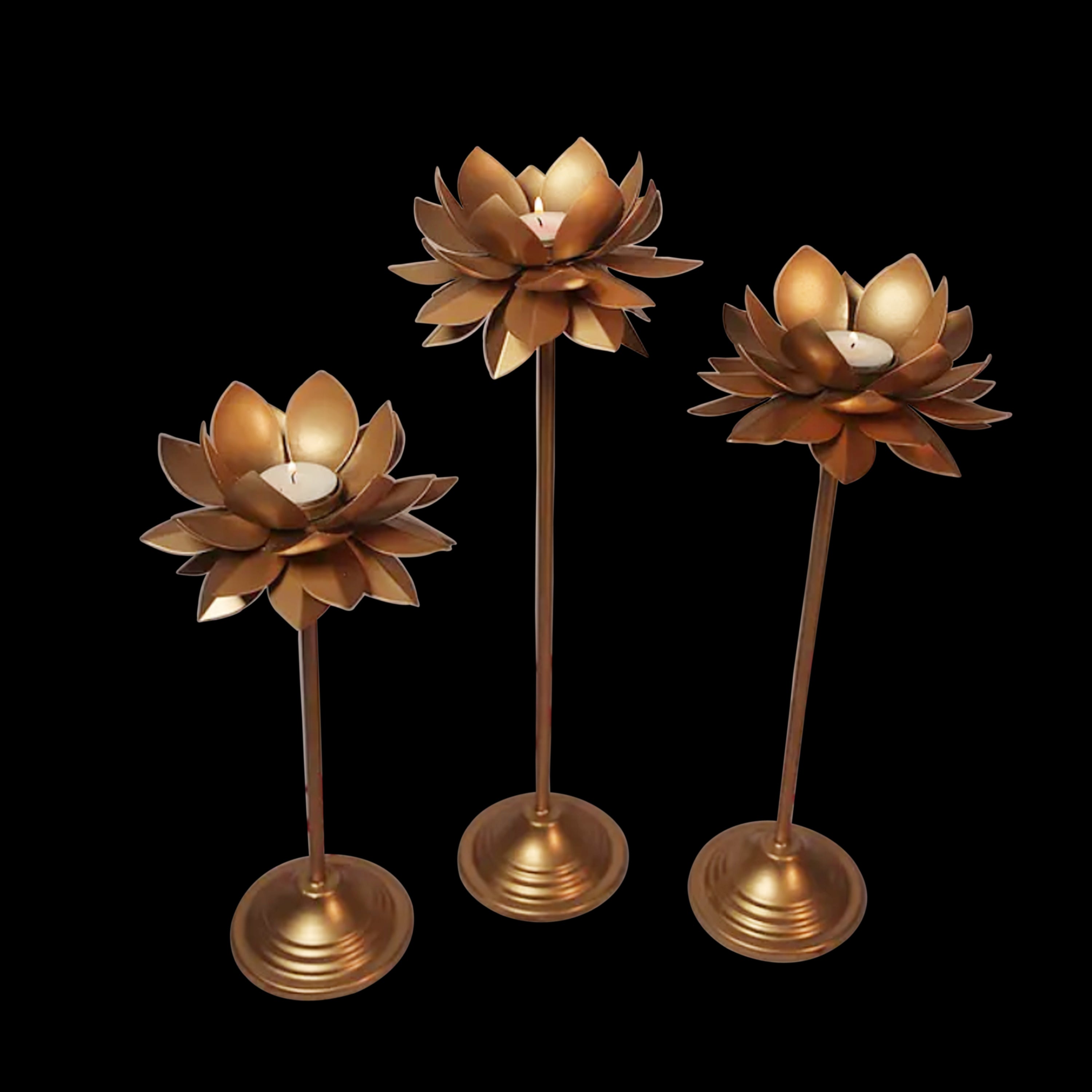 Lotus Stand Tealight Holder Set Of Three