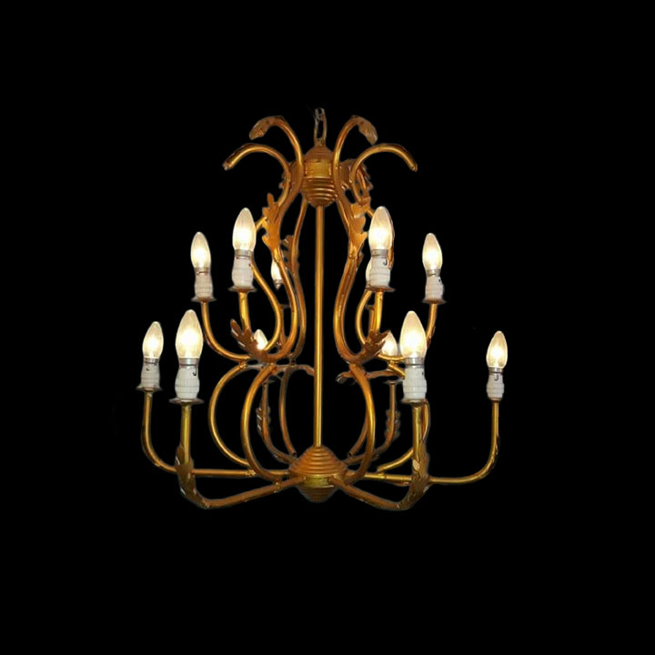 12 LIGHT METAL TOW STAPE CHANDELIER