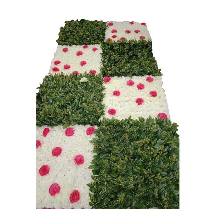 CARNITION AND GREEN LEAF CHECKS WALL GREEN LEAF, WHITE AND RANI  CARNITION