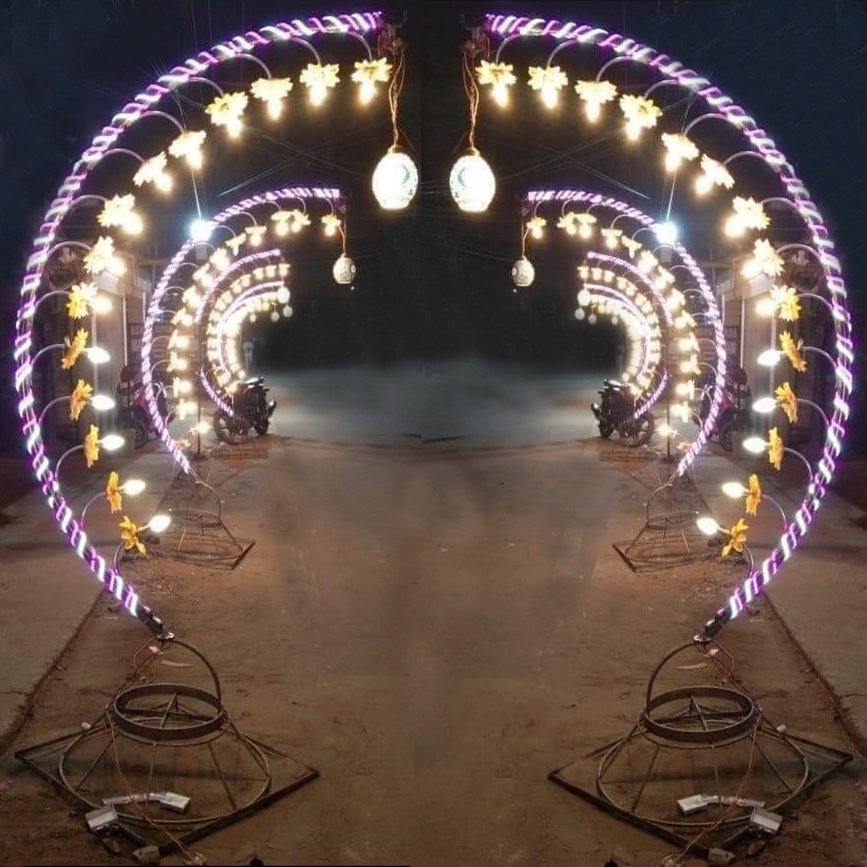 14 Light Half Ring Entry Stand - Left right