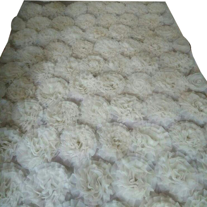 WHITE CLOTH FLOWERS PANEL