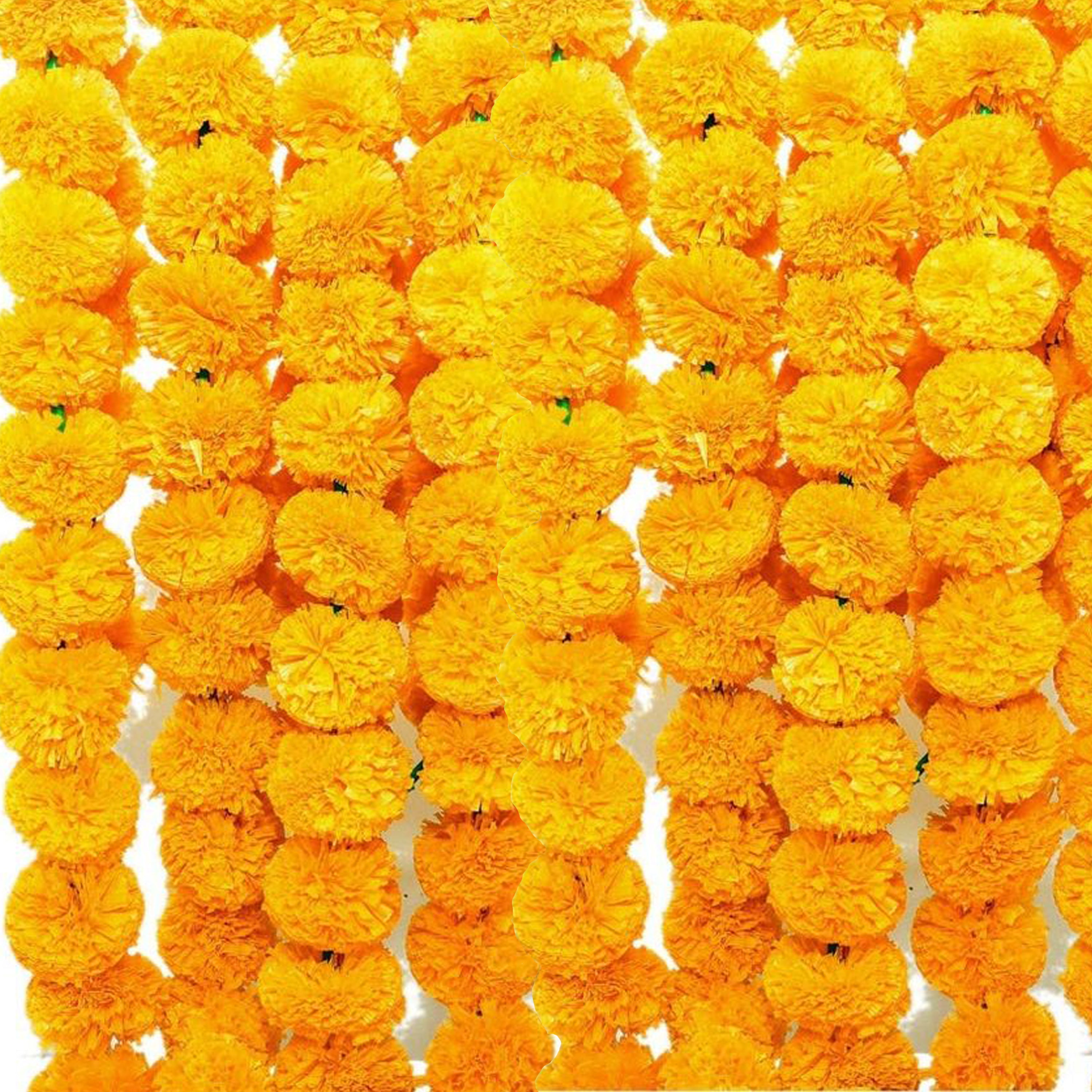 Artificial Marigold flower string Yellow Color