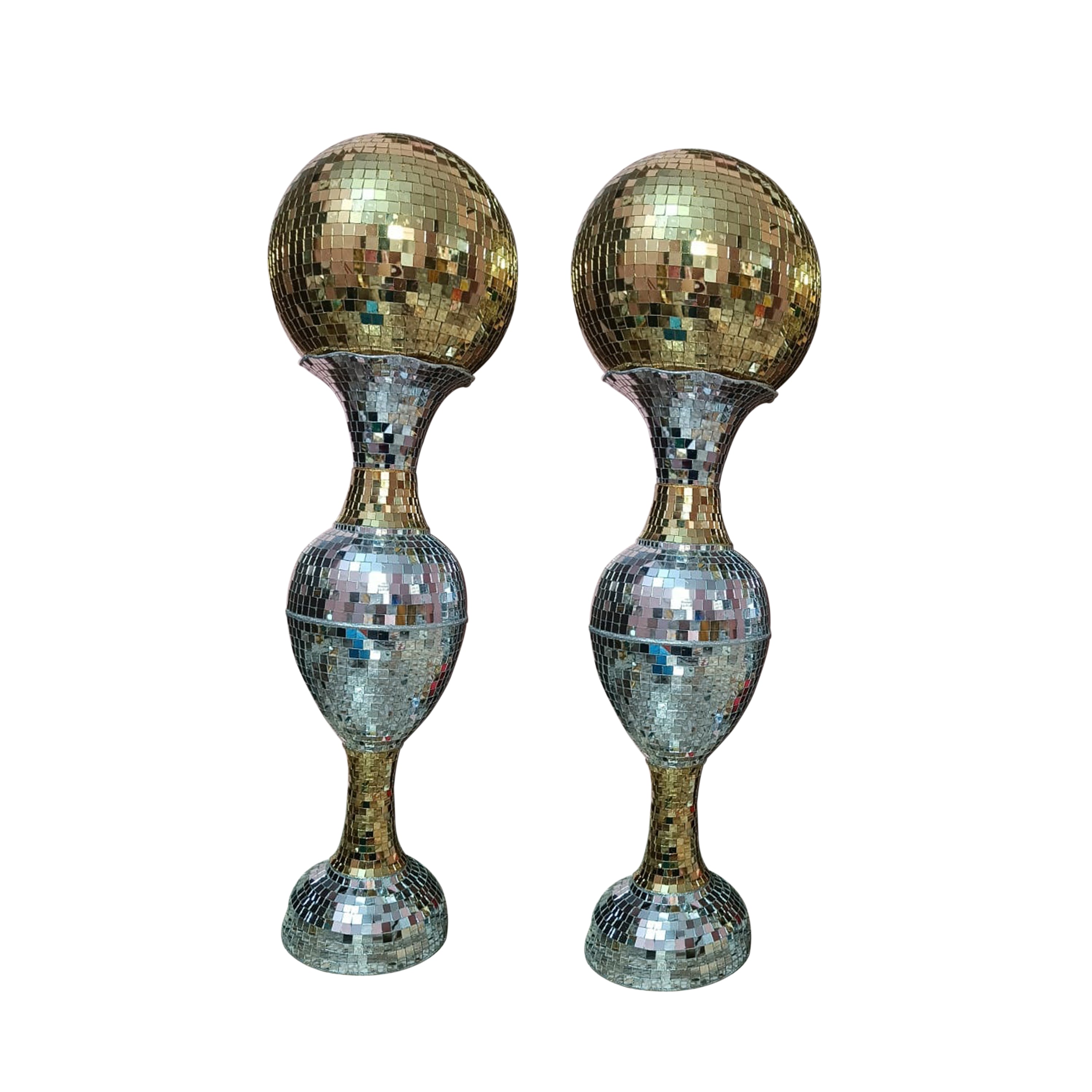 MIRROR POT WITH MIRROR BALL 2 PICE SET