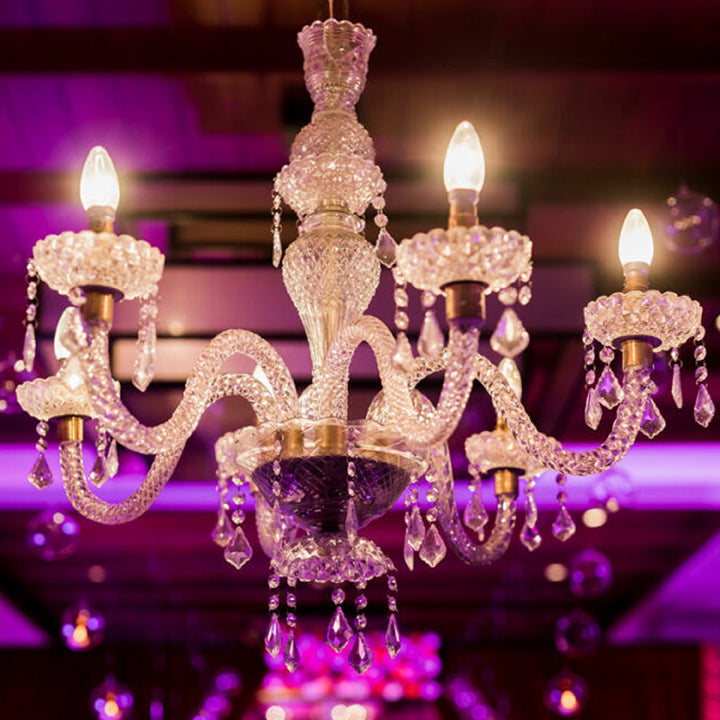ACRYLIC CHANDELIER -  6 BULB - TRANSPARANT COLOUR
