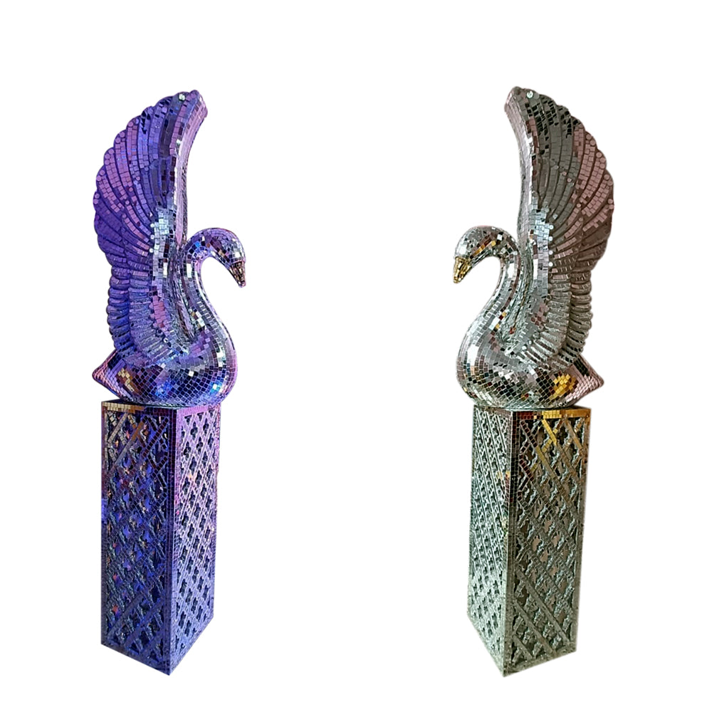 HANS WITH CNC MIRROR PILLAR SET OF 2 PICE
