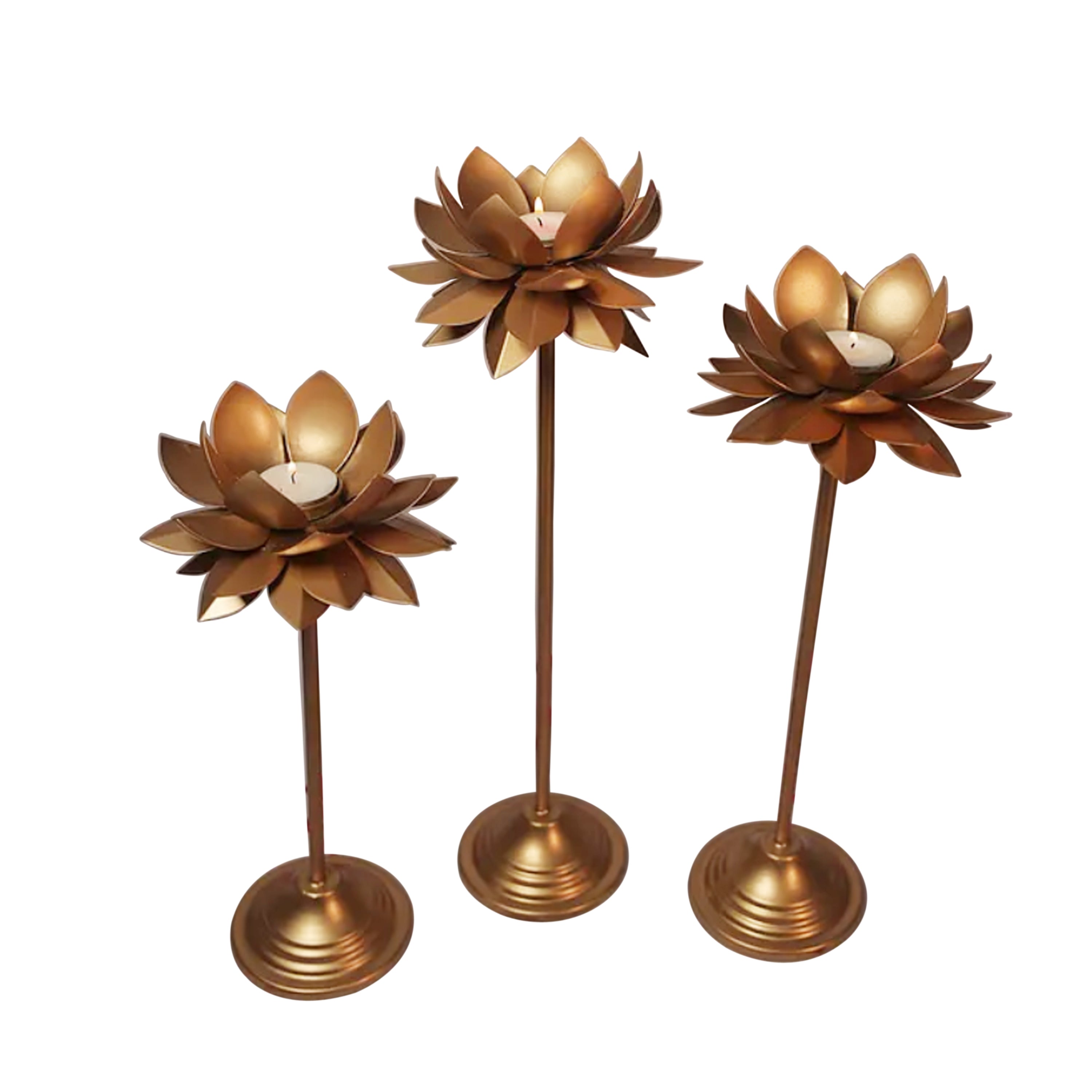 Lotus Stand Tealight Holder Set Of Three