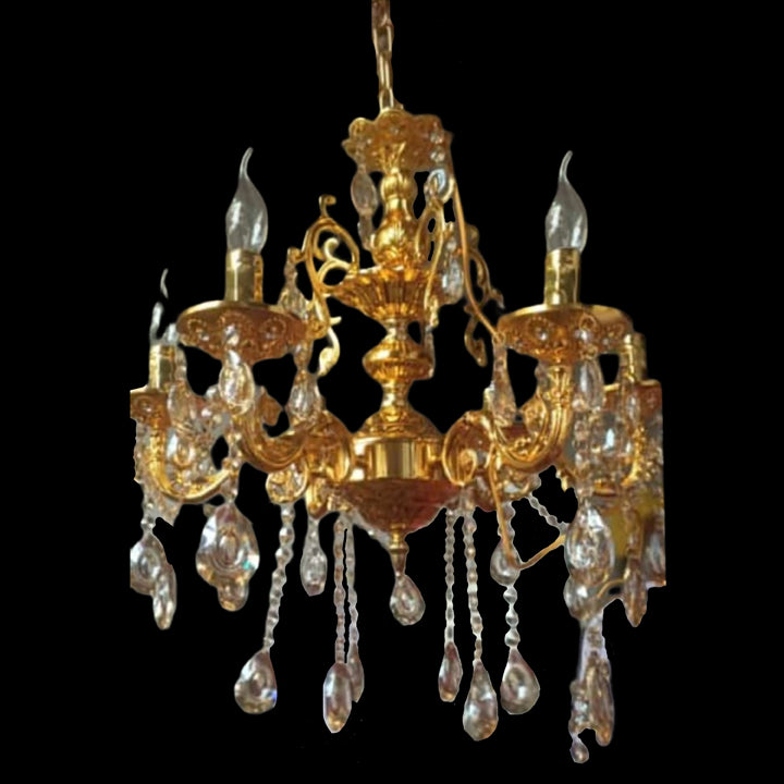 METAL BRASS FINESH 6 LIGHT  CHANDELIER GOLDEN