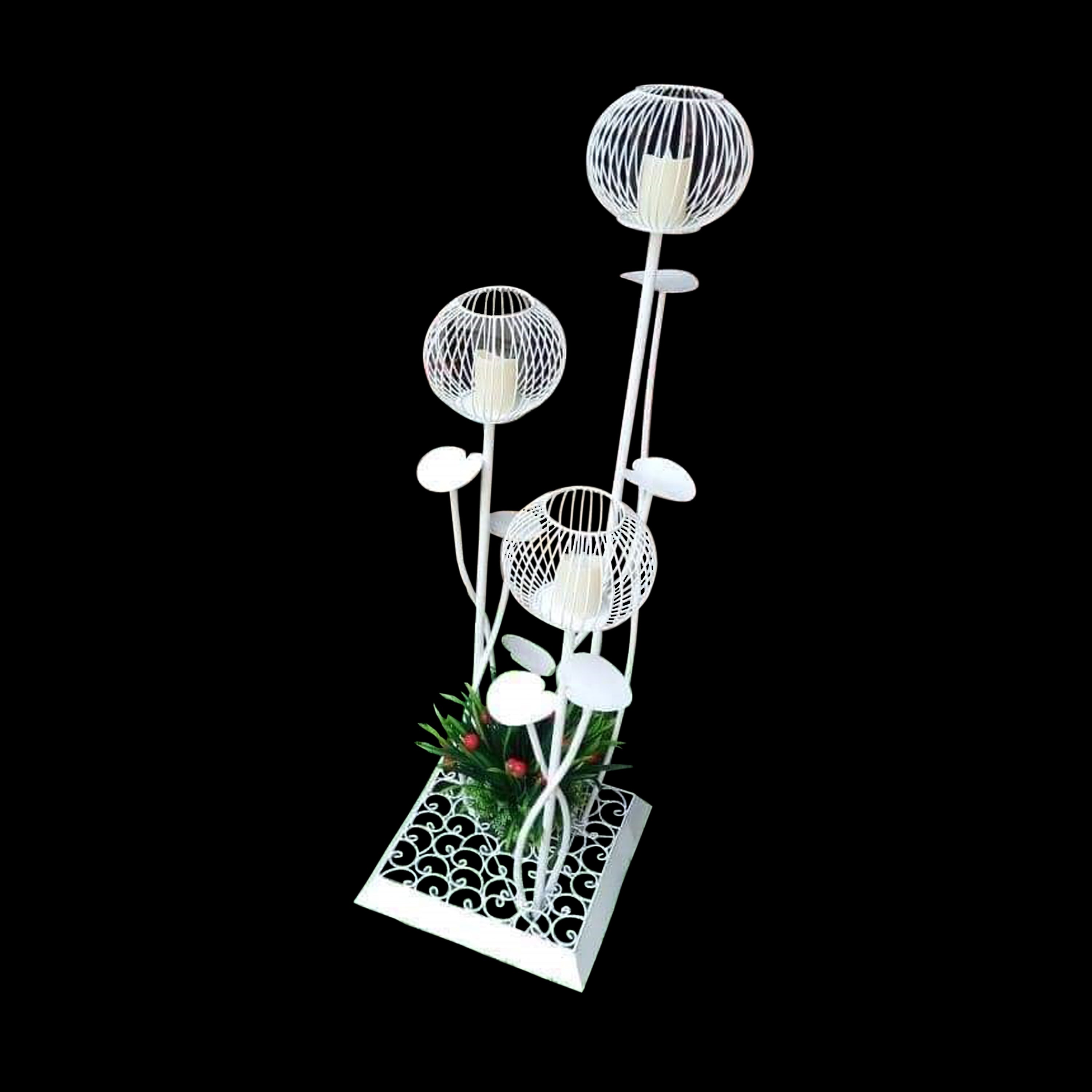 Three Iron Ball Garden Stand