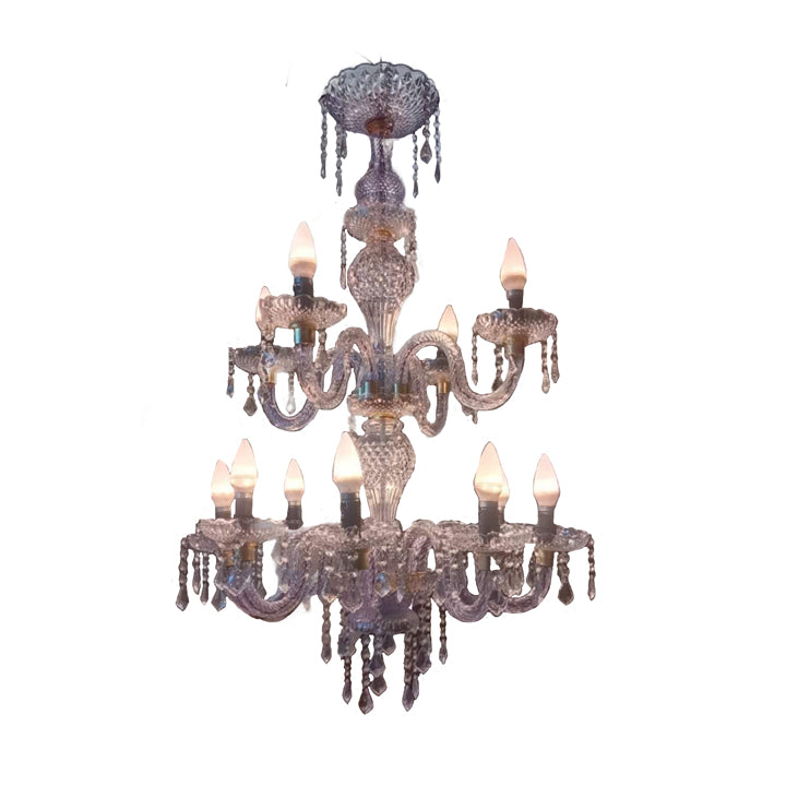 12 LIGHT ACRYLIC 2 STAPE CHANDELIER