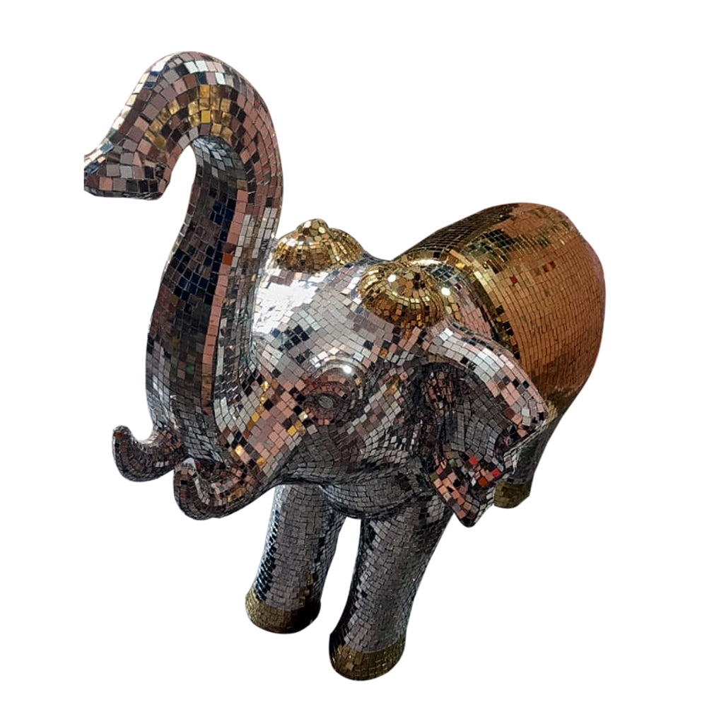 MIRROR ELEPHANT SILVER- GOLD
