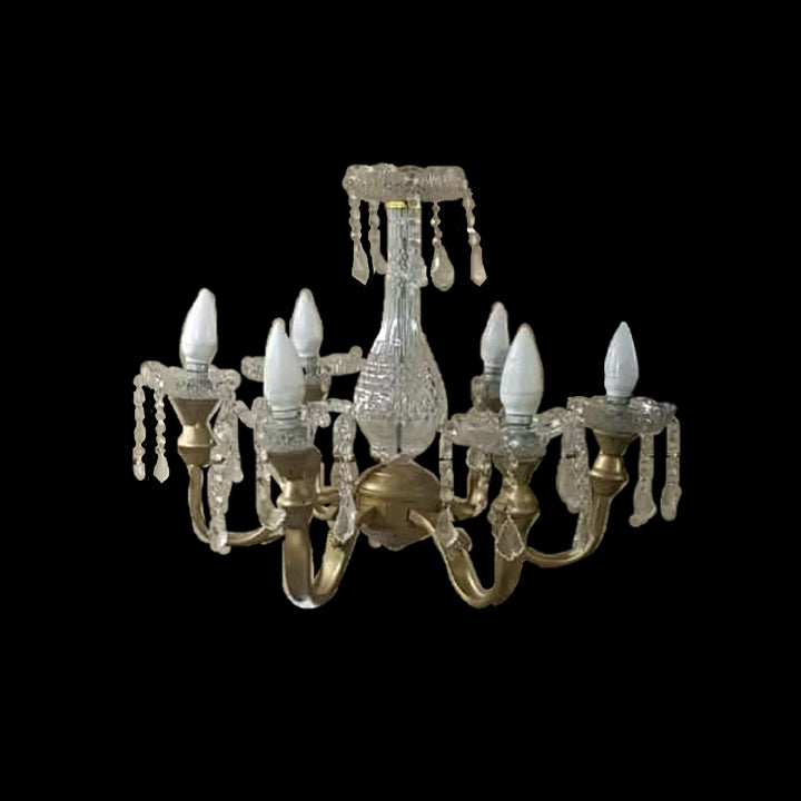 6 LIGHT METAL CHANDELIER