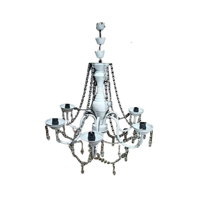 METAL 6 LIGHT CHANDELIER