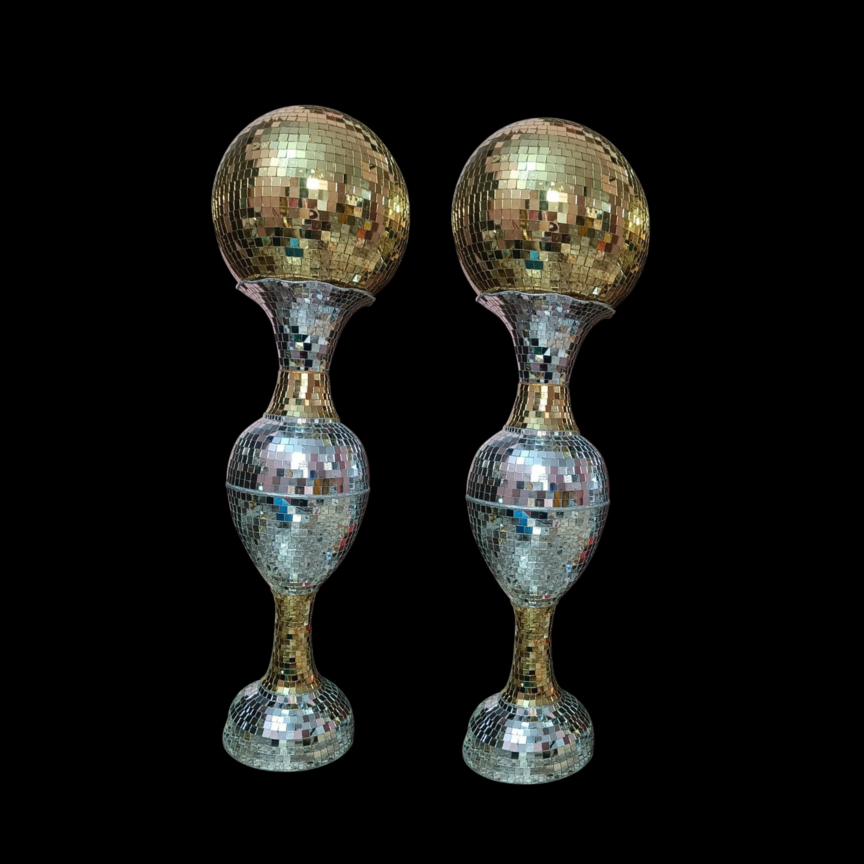 MIRROR POT WITH MIRROR BALL 2 PICE SET
