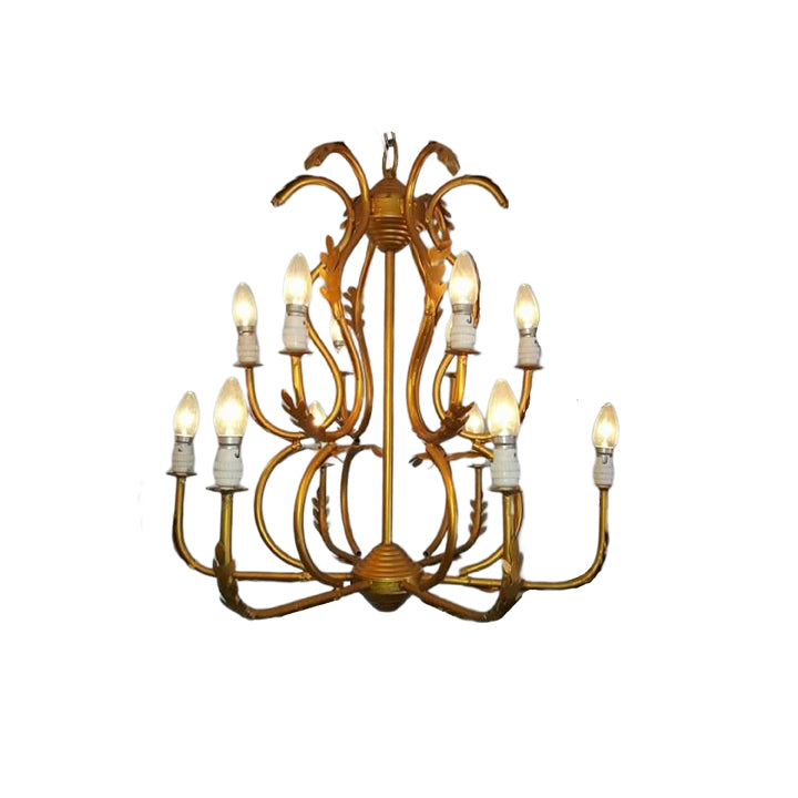12 LIGHT METAL TOW STAPE CHANDELIER