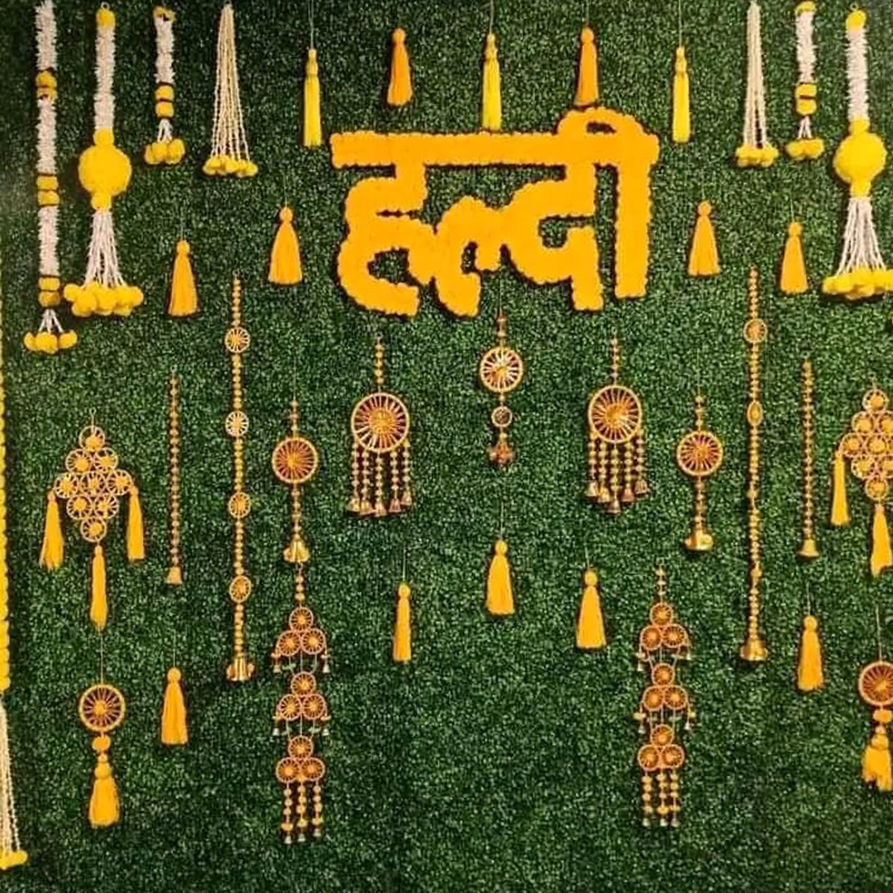Haldi, Mahandi, Dulhaniya Letters, Pum Pum Eye Frame Set of 4