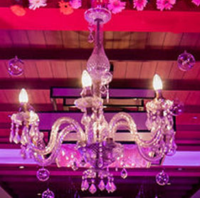 ACRYLIC CHANDELIER -  6 BULB - TRANSPARANT COLOUR
