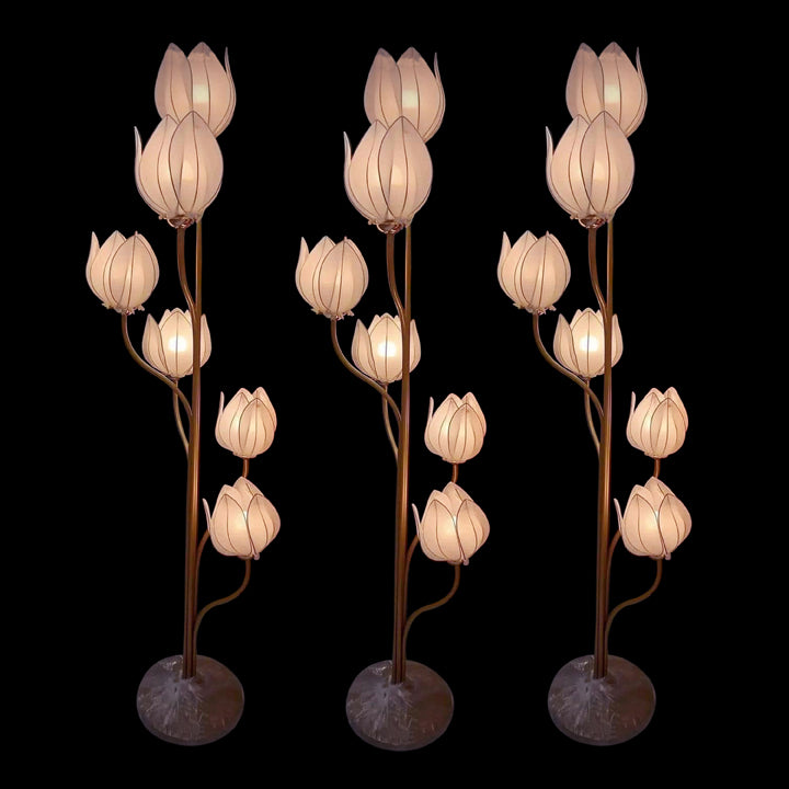 6 LIGHT LOTUS FLOWERS STAND