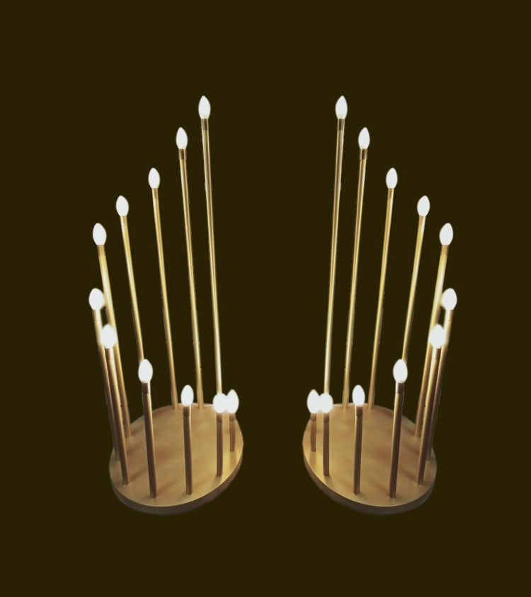 10 Light Ring Décor Stand Set of 2