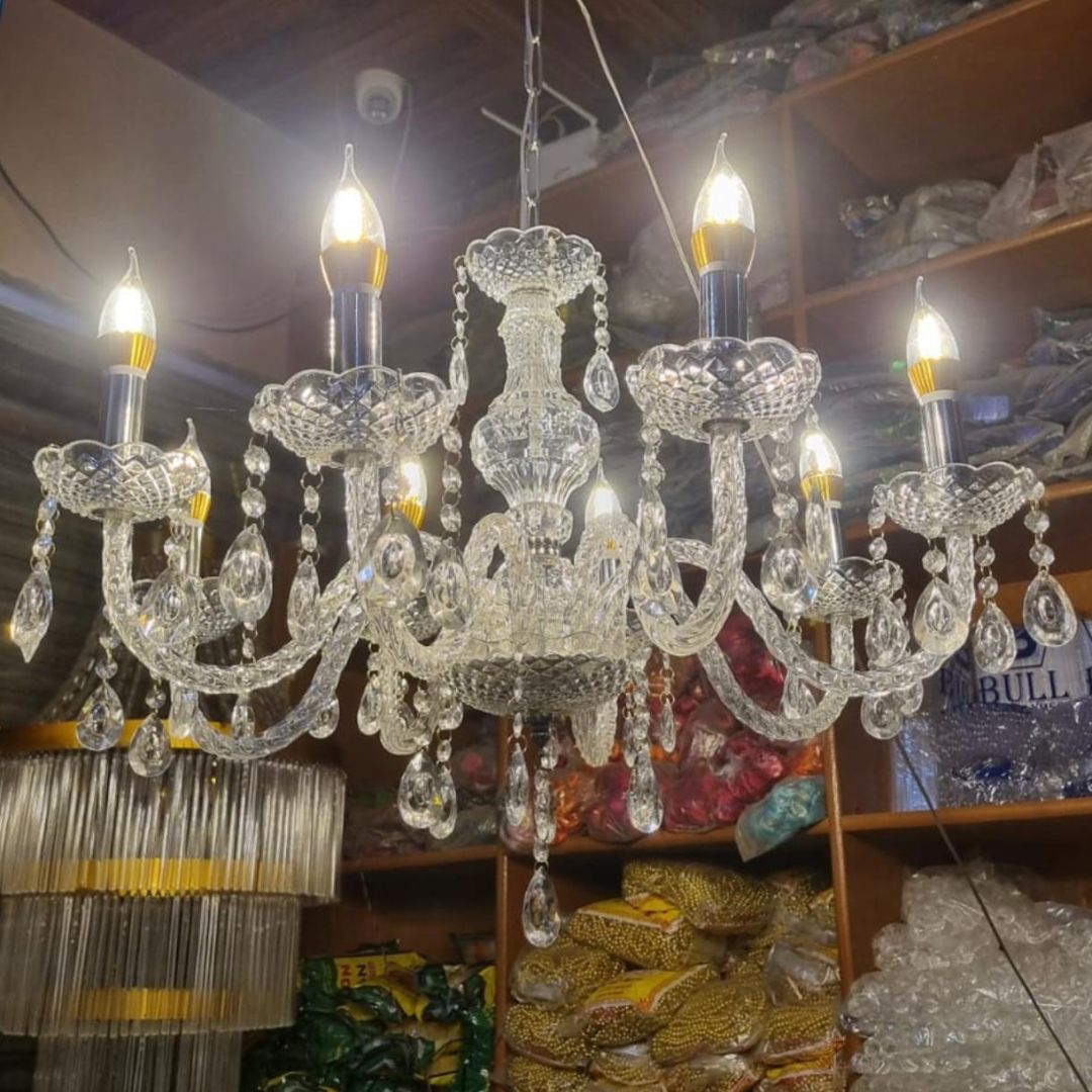 NEW ACRYLIC 8 LIGHT CHANDELIER