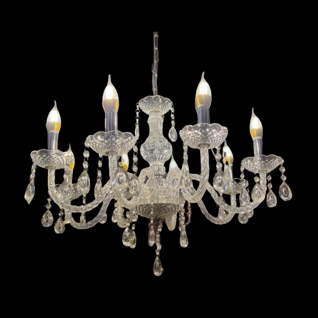 NEW ACRYLIC 8 LIGHT CHANDELIER