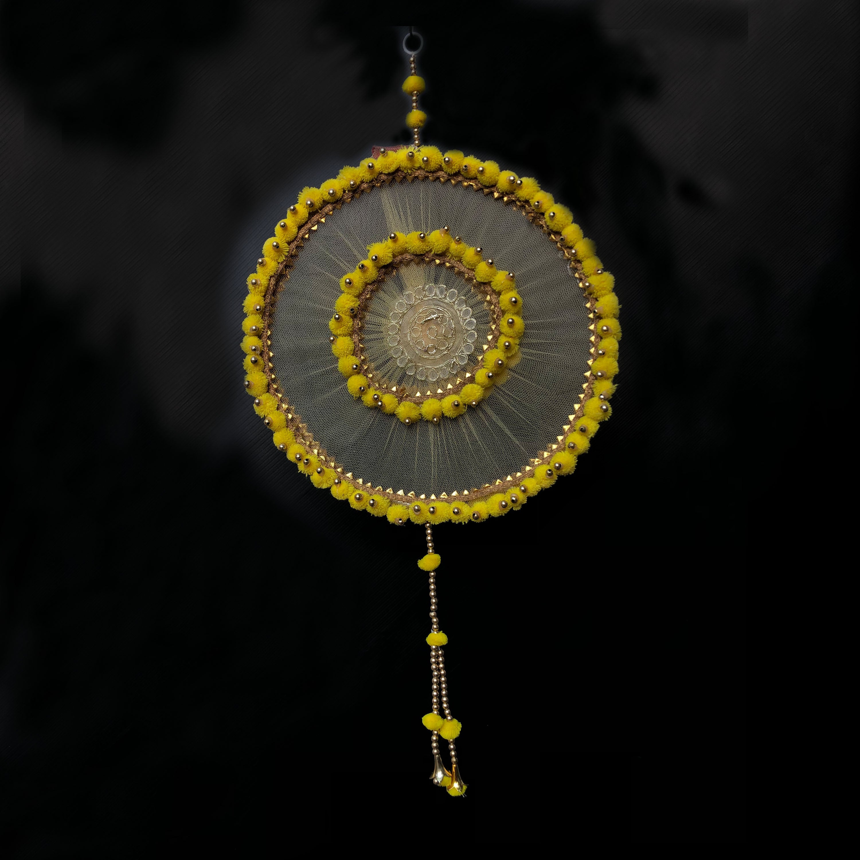 Pom Pom Ring Hanging Multi Colour