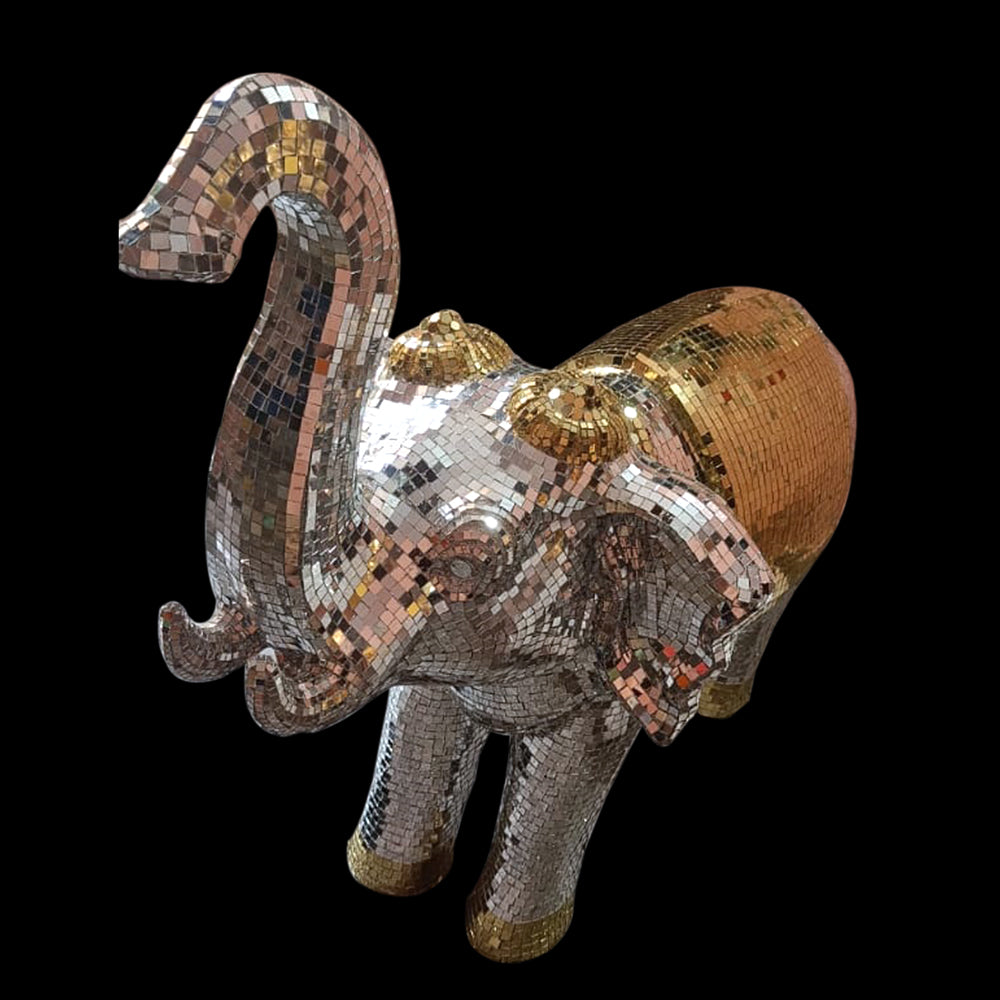 MIRROR ELEPHANT SILVER- GOLD