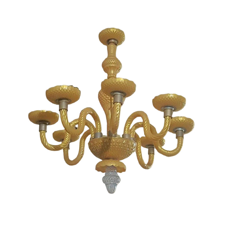 ACRYLIC CHANDELIER -  8 BULB GOLDEN COLOUR
