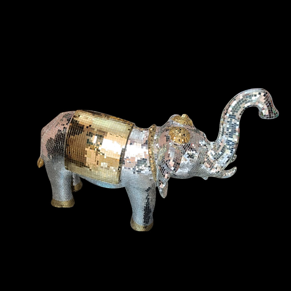 MIRROR ELEPHANT SILVER- GOLD