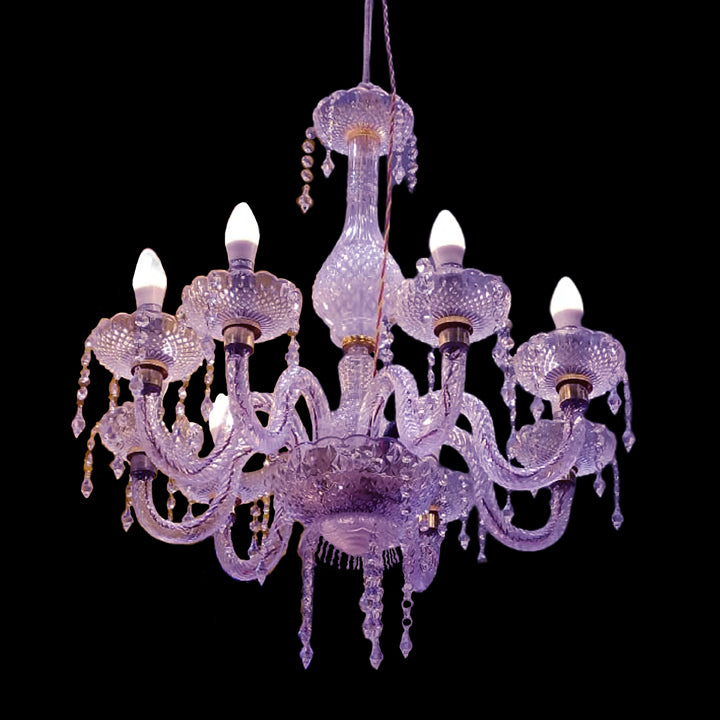 ACRYLIC CHANDELIER -  8 BULB - TRANSPARANT COLOUR