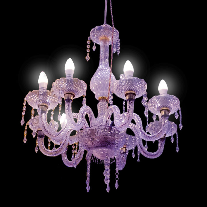ACRYLIC CHANDELIER -  8 BULB - TRANSPARANT COLOUR